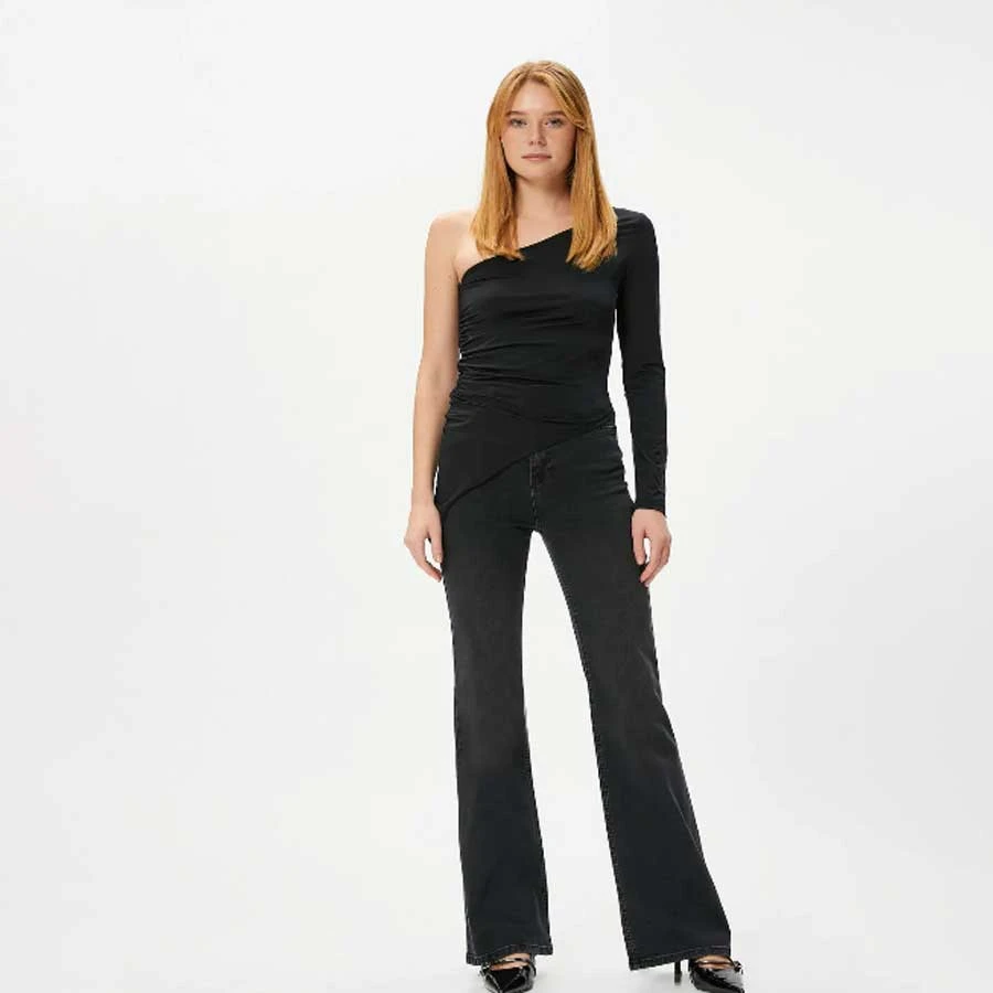 Koton Spanish Leg Jeans High Waist Narrow Fit Stretchy Pocket Cotton - Victoria Jean