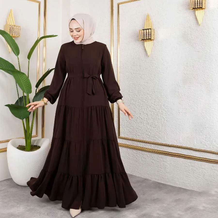 Butik Medina Silk 3-Layer Gathered Ferace