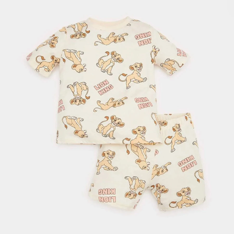 Defacto Baby Boy Disney Lion King Pajama Set No Sleeves Takmüt Line Fused Elastic Shorts