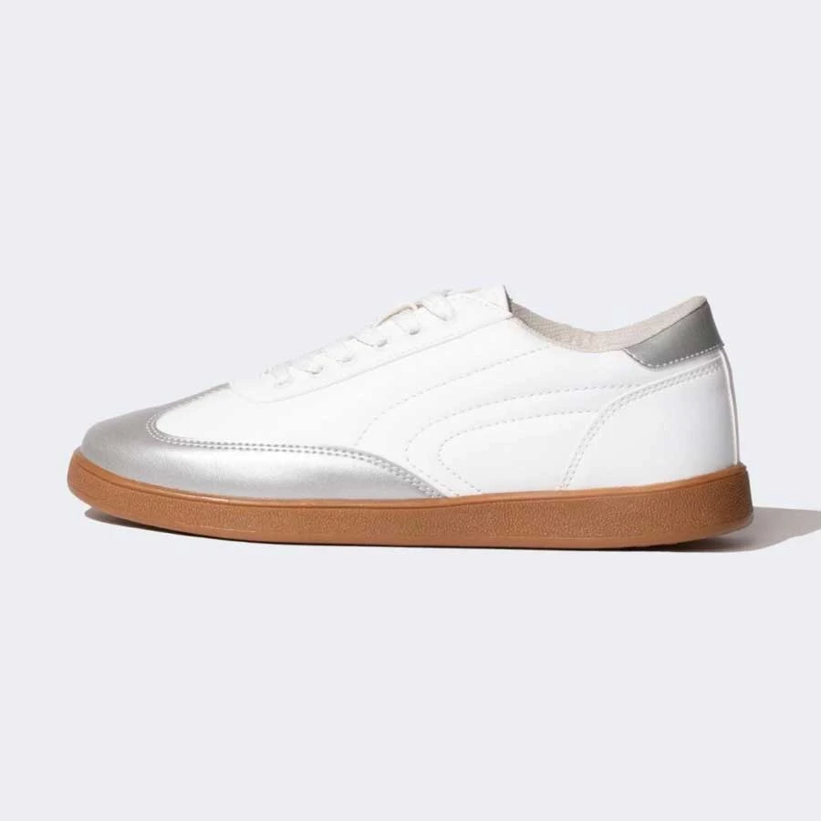 Defacto Women’s Flat Sole Lace-Up Faux Leather Sneakers