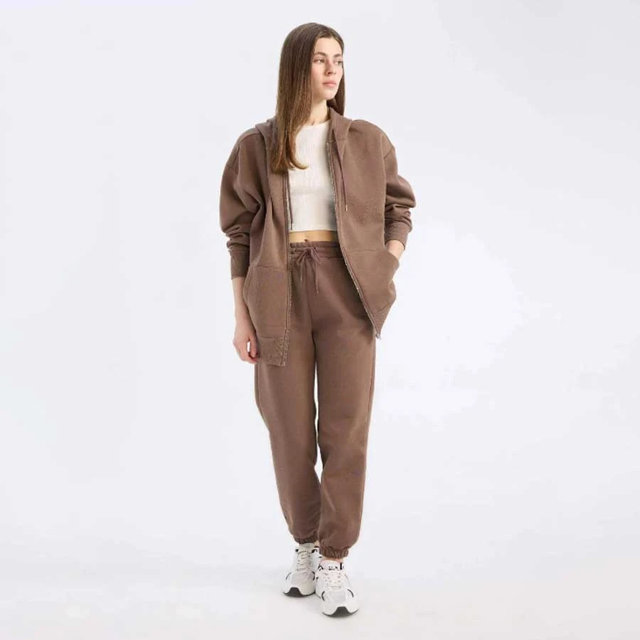 Defacto Standard Fit Thick Jogger Sweatpants Waist Leg Elastic Basic Plain Long